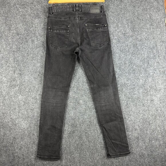 Springfield Jeans Mens 32  Slim Fit Black Wash Cotton Stretch Pockets - Picture 6 of 8